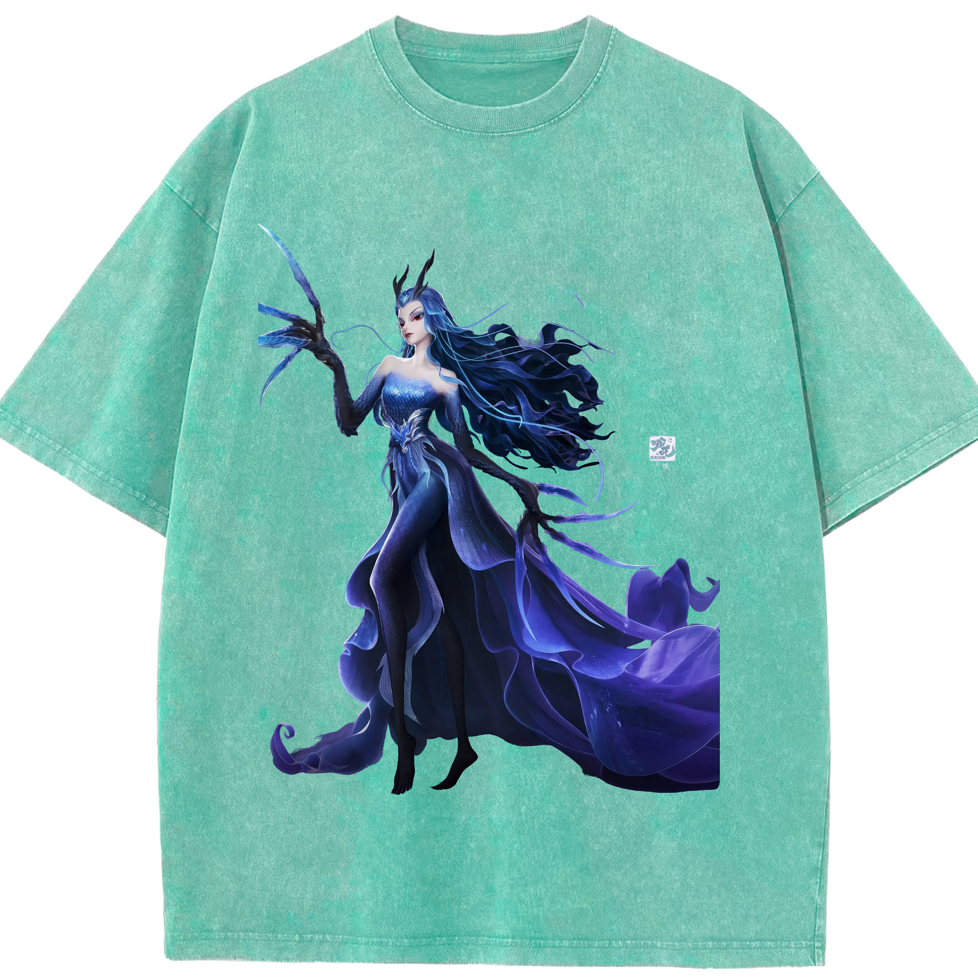 （画像用） Ne Zha 2 ナタ 魔童の大暴れ 綿100% ヴィンテージ風 半袖Tシャツ（フロントプリント）